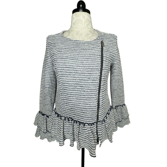 Banana Republic Jackets & Blazers - Banana Republic Navy and White tweed Blazer Size 10